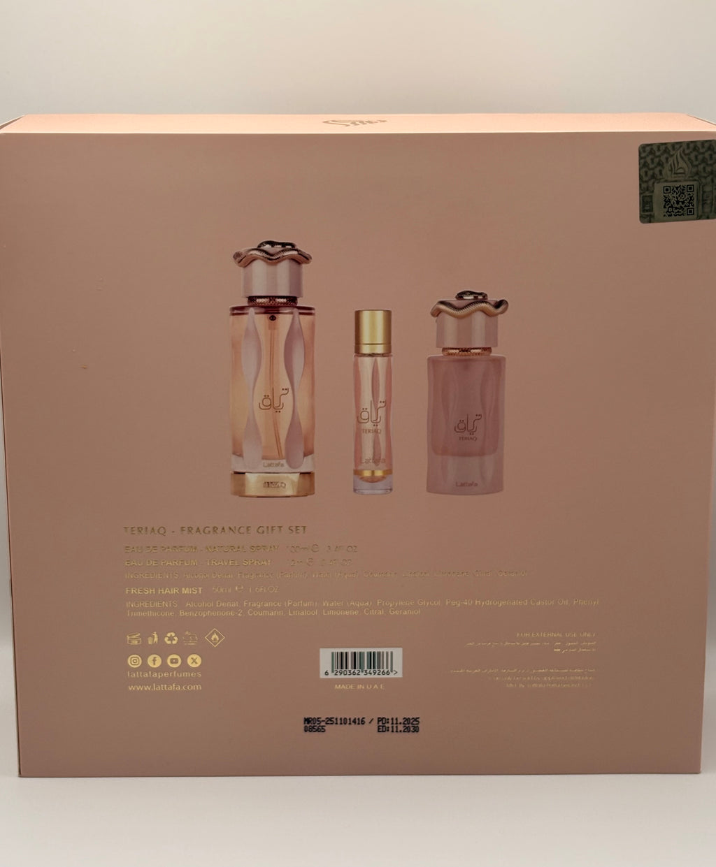✨ Lattafa Teriaq Geschenkset – Eau de Parfum 🍯🌹