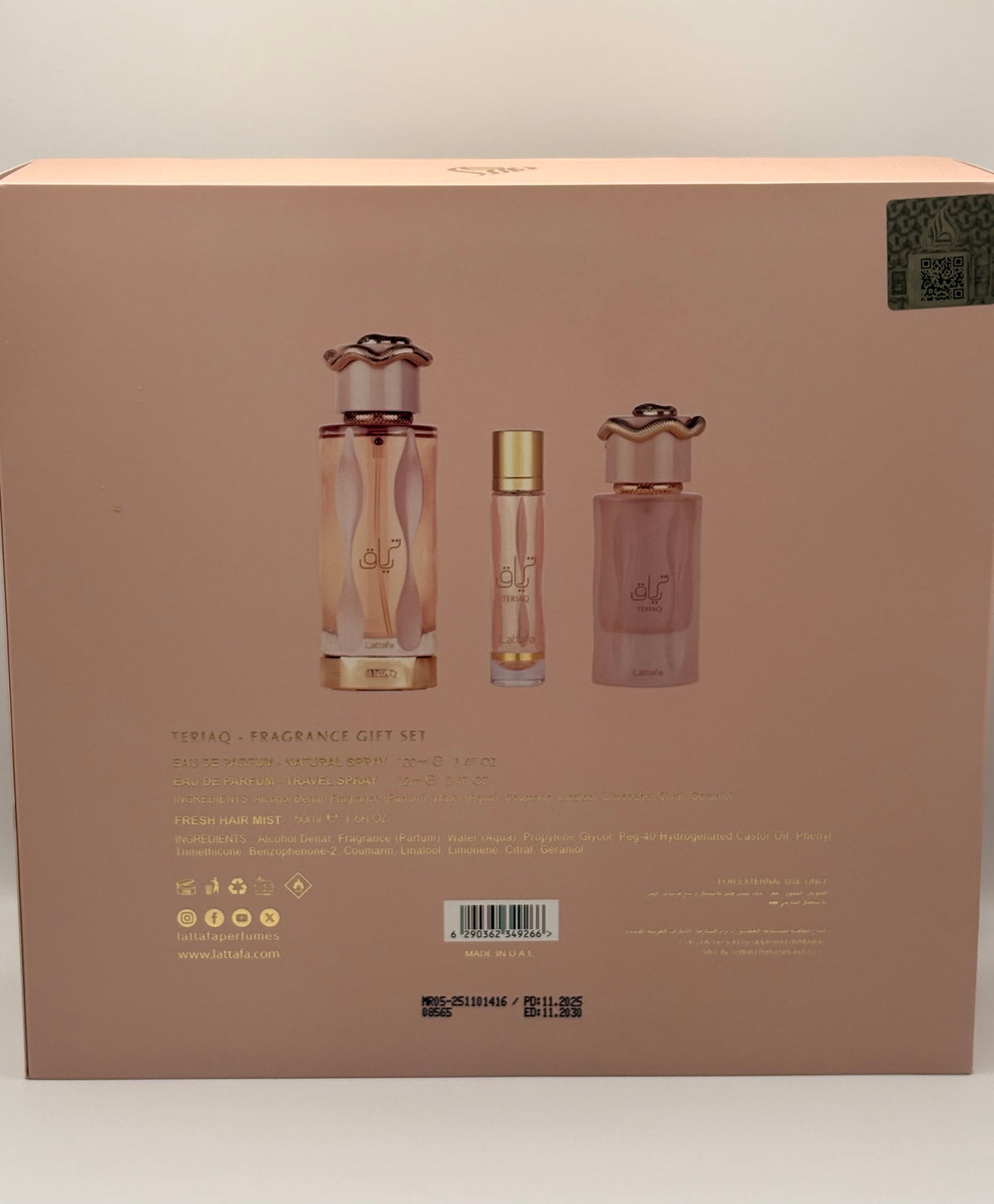 ✨ Lattafa Teriaq Geschenkset – Eau de Parfum 🍯🌹